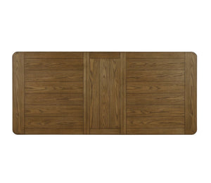 English Elm Counter Height Extendable Oak Veneer Dining Table with Dovetail Drawers for Casual Kitchens B011S04115