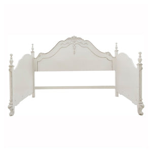 English Elm Daybed Victorian Carved Wood Frame with Antique Finish for Youth Bedroom Elegance B011S04117