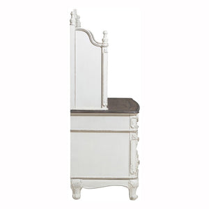 English Elm Desk and Hutch Set Victorian Carved Antique White Youth Bedroom Writing Workspace B011S04119