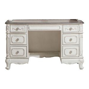 English Elm Desk and Hutch Set Victorian Carved Antique White Youth Bedroom Writing Workspace B011S04119