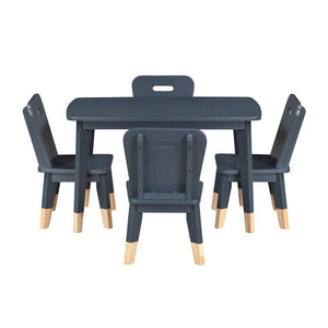 English Elm Children Activity Table Four Seat Set with Three Shelf Bookcase for Playroom B011S04132