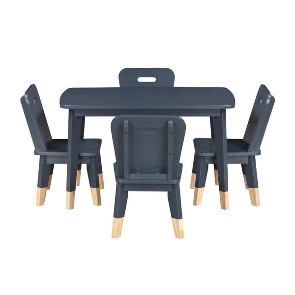 English Elm Children Activity Table Four Seat Set with Three Shelf Bookcase for Playroom B011S04132