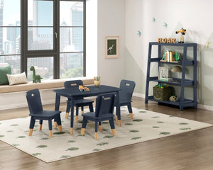 English Elm Children Activity Table Four Seat Set with Three Shelf Bookcase for Playroom B011S04132