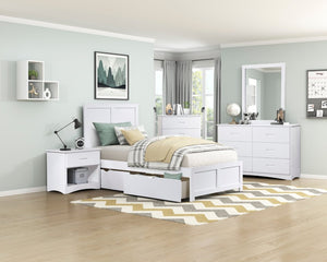 English Elm Bed Twin Over Step Bunk with Staircase Storage Youth Engineered Wood White B011S04142