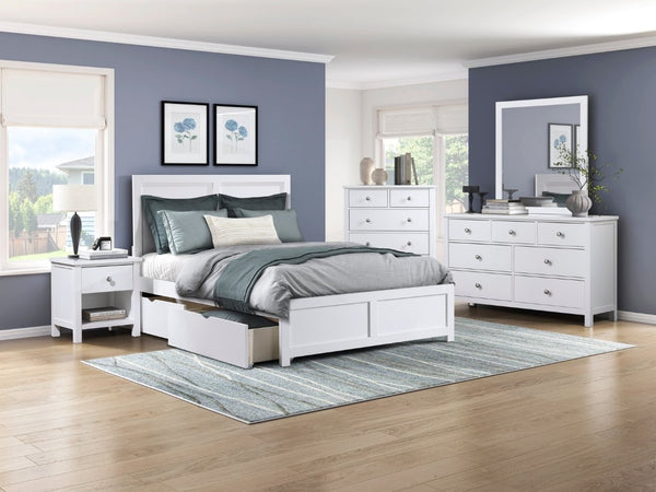 English Elm Bed Twin Over Step Bunk with Staircase Storage Youth Engineered Wood White B011S04142