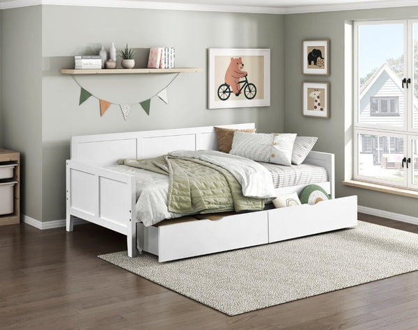 English Elm Bed Twin Over Step Bunk with Staircase Storage Youth Engineered Wood White B011S04142