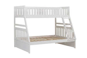 English Elm Bed Twin Over Step Bunk with Staircase Storage Youth Engineered Wood White B011S04142