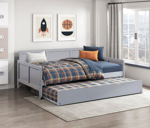 English Elm Bed Twin Over Full Bunk with Pull Out Trundle Engineered Wood Gray Youth Bedroom B011S04151