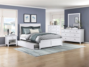 English Elm Bed Twin Over Step Bunk with Trundle Engineered Wood White Youth Bedroom B011S04157