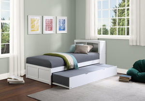 English Elm Bed Twin Over Step Bunk with Trundle Engineered Wood White Youth Bedroom B011S04157