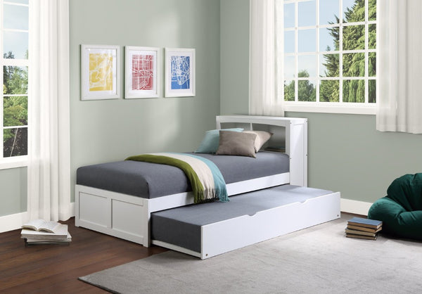 English Elm Bed Twin Over Step Bunk with Trundle Engineered Wood White Youth Bedroom B011S04157