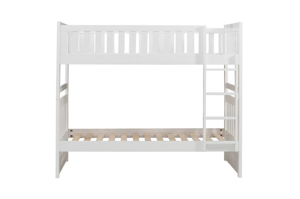 English Elm Bed Twin Over Step Bunk with Trundle Engineered Wood White Youth Bedroom B011S04157