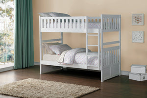 English Elm Bed Twin Over Step Bunk with Trundle Engineered Wood White Youth Bedroom B011S04157