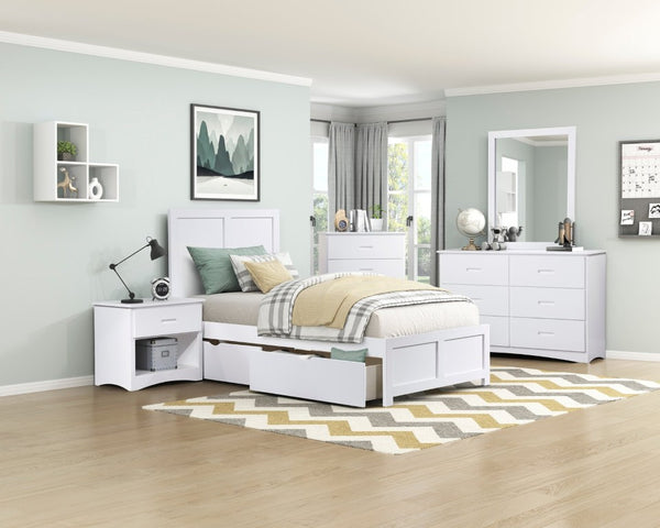English Elm Bed Twin Over Step Bunk with Staircase Storage Youth White Engineered Wood B011S04158