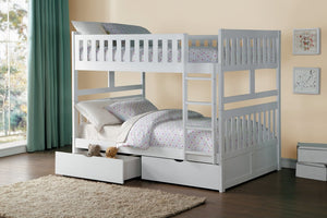 English Elm Bed Twin Over Step Bunk with Staircase Storage Youth White Engineered Wood B011S04158