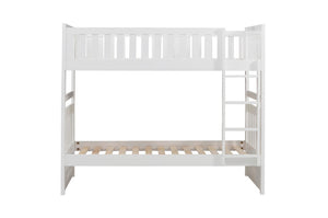 English Elm Bed Twin Over Step Bunk with Staircase Storage Youth White Engineered Wood B011S04158