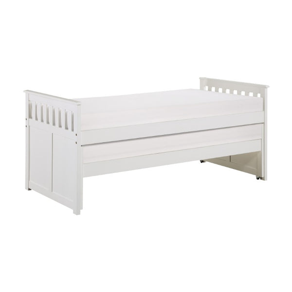 English Elm Bed Twin Over Bunk with Trundle Engineered Wood White Youth Shared Room B011S04177