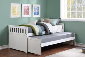 English Elm Bed Twin Over Bunk with Trundle Engineered Wood White Youth Shared Room B011S04177