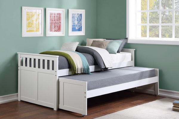 English Elm Bed Twin Over Bunk with Trundle Engineered Wood White Youth Shared Room B011S04177