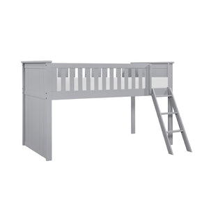 English Elm Bed Twin Over Step Bunk with Four Storage Drawers Engineered Wood Youth Frame Low Loft Bunk Gray B011S04217