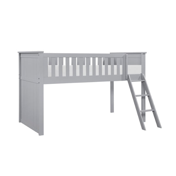 English Elm Bed Twin Over Step Bunk with Four Storage Drawers Engineered Wood Youth Frame Low Loft Bunk Gray B011S04217