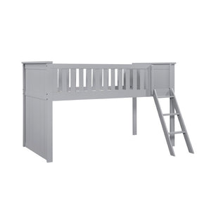 English Elm Bed Twin Over Step Bunk with Four Storage Drawers Engineered Wood Youth Frame Low Loft Bunk Gray B011S04217