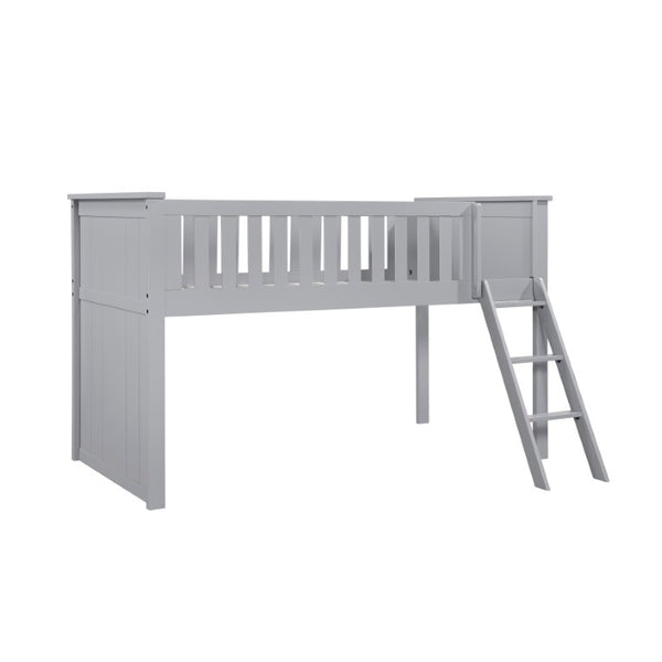 English Elm Bed Twin Over Step Bunk with Four Storage Drawers Engineered Wood Youth Frame Low Loft Bunk Gray B011S04217