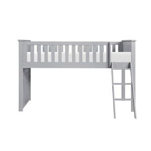 English Elm Bed Twin Over Step Bunk with Four Storage Drawers Engineered Wood Youth Frame Low Loft Bunk Gray B011S04217