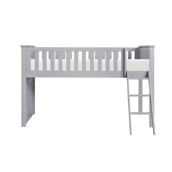 English Elm Bed Twin Over Step Bunk with Four Storage Drawers Engineered Wood Youth Frame Low Loft Bunk Gray B011S04217