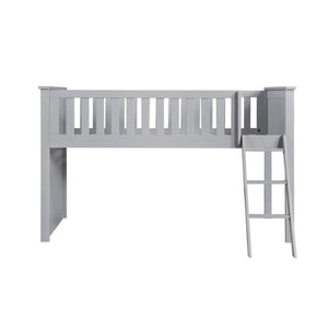 English Elm Bed Twin Over Step Bunk with Four Storage Drawers Engineered Wood Youth Frame Low Loft Bunk Gray B011S04217