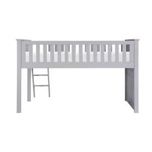 English Elm Bed Twin Over Step Bunk with Four Storage Drawers Engineered Wood Youth Frame Low Loft Bunk Gray B011S04217