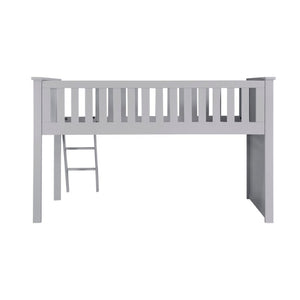 English Elm Bed Twin Over Step Bunk with Four Storage Drawers Engineered Wood Youth Frame Low Loft Bunk Gray B011S04217