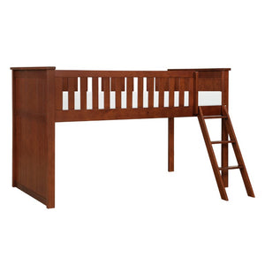 English Elm Bed Twin Over Step Bunk with Four Storage Drawers Engineered Wood Youth Frame Low Loft Bunk Cherry B011S04218