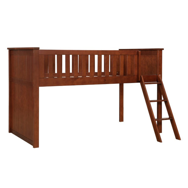 English Elm Bed Twin Over Step Bunk with Four Storage Drawers Engineered Wood Youth Frame Low Loft Bunk Cherry B011S04218