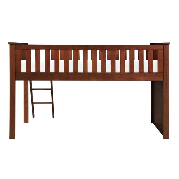 English Elm Bed Twin Over Step Bunk with Four Storage Drawers Engineered Wood Youth Frame Low Loft Bunk Cherry B011S04218