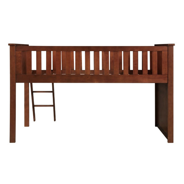 English Elm Bed Twin Over Step Bunk with Four Storage Drawers Engineered Wood Youth Frame Low Loft Bunk Cherry B011S04218