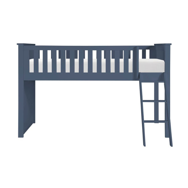 English Elm Bed Twin Over Step Bunk with Four Storage Drawers Engineered Wood Youth Frame Low Loft Bunk Blue B011S04219
