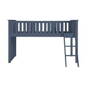 English Elm Bed Twin Over Step Bunk with Four Storage Drawers Engineered Wood Youth Frame Low Loft Bunk Blue B011S04219