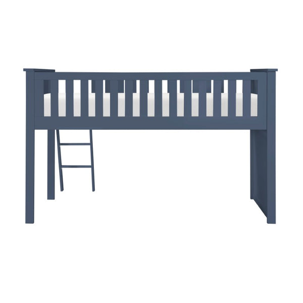 English Elm Bed Twin Over Step Bunk with Four Storage Drawers Engineered Wood Youth Frame Low Loft Bunk Blue B011S04219