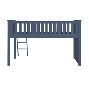 English Elm Bed Twin Over Step Bunk with Four Storage Drawers Engineered Wood Youth Frame Low Loft Bunk Blue B011S04219