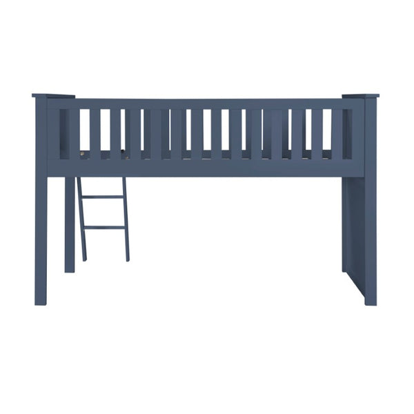 English Elm Bed Twin Over Step Bunk with Four Storage Drawers Engineered Wood Youth Frame Low Loft Bunk Blue B011S04219