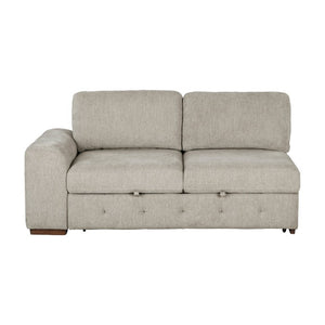 English Elm Left Chaise Sectional with Pull Out Bed Hidden Storage and Tufted Chenille Upholstery B011S04223