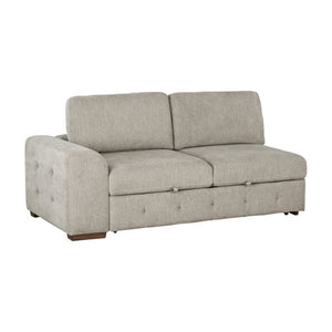 English Elm Left Chaise Sectional with Pull Out Bed Hidden Storage and Tufted Chenille Upholstery B011S04223
