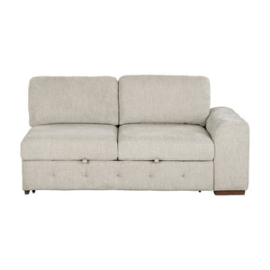 English Elm Left Sectional Five Piece Chenille Sofa with Storage Ottoman and Pull Out Guest Bed Espresso B011S04230