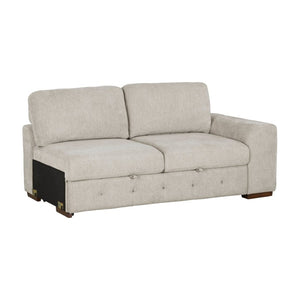 English Elm Left Sectional Five Piece Chenille Sofa with Storage Ottoman and Pull Out Guest Bed Espresso B011S04230
