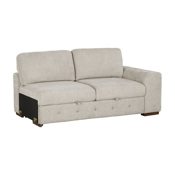English Elm Left Sectional Five Piece Chenille Sofa with Storage Ottoman and Pull Out Guest Bed Espresso B011S04230