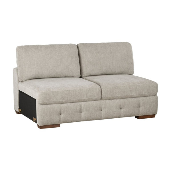 English Elm Left Sectional Five Piece Chenille Sofa with Storage Ottoman and Pull Out Guest Bed Espresso B011S04230