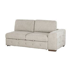 English Elm Left Sectional Five Piece Chenille Sofa with Storage Ottoman and Pull Out Guest Bed Espresso B011S04230