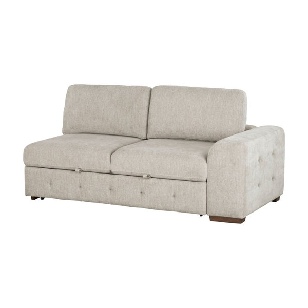 English Elm Left Sectional Five Piece Chenille Sofa with Storage Ottoman and Pull Out Guest Bed Espresso B011S04230