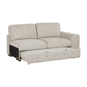 English Elm Left Sectional Five Piece Chenille Sofa with Storage Ottoman and Pull Out Guest Bed Espresso B011S04230